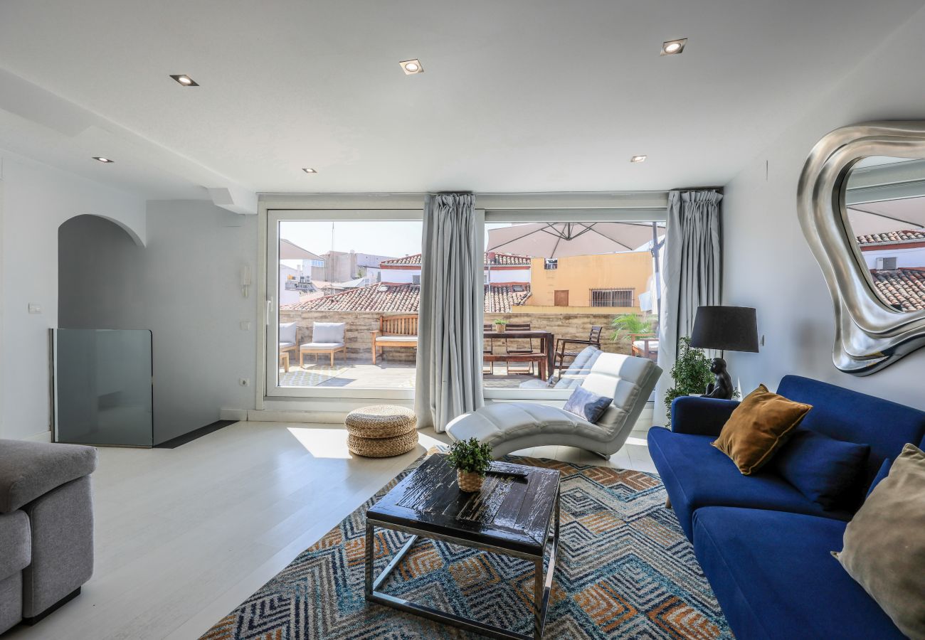 Apartahotel en Madrid - Ático dúplex con solárium en Plaza Mayor y Sol